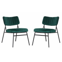 LeisureMod MA29G2 Marilane Velvet Accent Chair With Metal Frame Set of 2