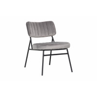 LeisureMod MA29GR Marilane Velvet Accent Chair With Metal Frame