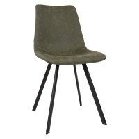 LeisureMod MC18G Markley Modern Leather Dining Chair With Metal Legs