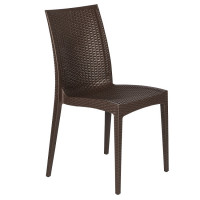 LeisureMod MC19BR Weave Mace Indoor/Outdoor Dining Chair (Armless)