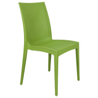 LeisureMod MC19G Weave Mace Indoor/Outdoor Dining Chair (Armless)