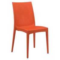 LeisureMod MC19OR Weave Mace Indoor/Outdoor Dining Chair (Armless)