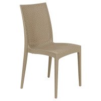 LeisureMod MC19TP Weave Mace Indoor/Outdoor Dining Chair (Armless)