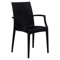 LeisureMod MCA19BL Weave Mace Indoor/Outdoor Chair (With Arms)