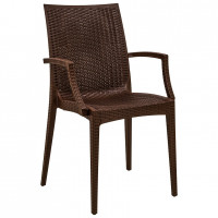 LeisureMod MCA19BR Weave Mace Indoor/Outdoor Chair (With Arms)
