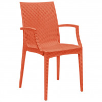 LeisureMod MCA19OR Weave Mace Indoor/Outdoor Chair (With Arms)