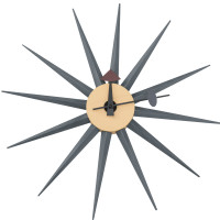 LeisureMod MCL18DGR Maxi Modern Design Colorful Star Silent Non-Ticking Wall Clock