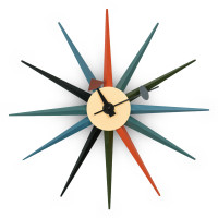LeisureMod MCL18M Maxi Modern Design Metal Colorful Star Silent Non-Ticking Wall Clock