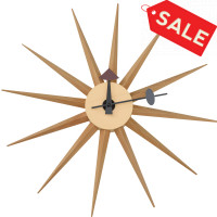LeisureMod MCL18NW Maxi Modern Design Colorful Star Silent Non-Ticking Wall Clock