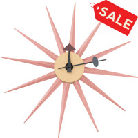 LeisureMod MCL18PK Maxi Modern Design Colorful Star Silent Non-Ticking Wall Clock