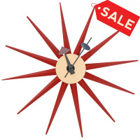 LeisureMod MCL18R Maxi Modern Design Colorful Star Silent Non-Ticking Wall Clock