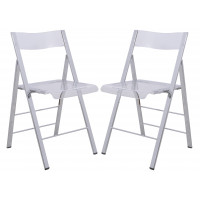 LeisureMod MF15CL2 Menno Modern Acrylic Folding Chair, Set of 2