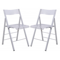 LeisureMod MF15CL2 Menno Modern Acrylic Folding Chair, Set of 2