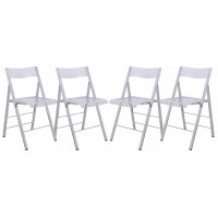 LeisureMod MF15CL4 Menno Modern Acrylic Folding Chair, Set of 4