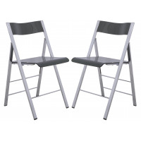 LeisureMod MF15TBL2 Menno Modern Acrylic Folding Chair, Set of 2