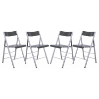 LeisureMod MF15TBL4 Menno Modern Acrylic Folding Chair, Set of 4