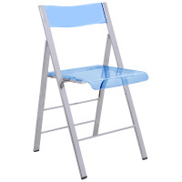 LeisureMod MF15TBU Menno Modern Acrylic Folding Chair