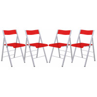 LeisureMod MF15TR4 Menno Modern Acrylic Folding Chair, Set of 4