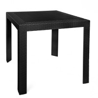 LeisureMod MT31BL Mace Weave Design Outdoor Bistro Table