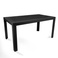 LeisureMod MT55BL Mace Weave Design Outdoor Dining Table