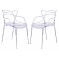 LeisureMod MW17CL2 Milan Modern Wire Design Chair, Set of 2