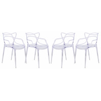 LeisureMod MW17CL4 Milan Modern Wire Design Chair, Set of 4