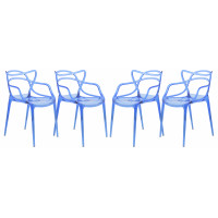 LeisureMod MW17TBU4 Milan Modern Wire Design Chair, Set of 4