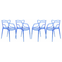 LeisureMod MW17TBU4 Milan Modern Wire Design Chair, Set of 4