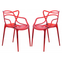 LeisureMod MW17TR2 Milan Modern Wire Design Chair, Set of 2