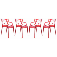 LeisureMod MW17TR4 Milan Modern Wire Design Chair, Set of 4