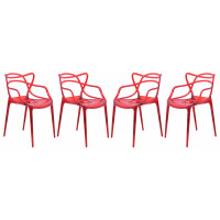 LeisureMod MW17TR4 Milan Modern Wire Design Chair, Set of 4