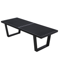 LeisureMod NB48BL Mid-Century Inwood Platform Bench - 4 Feet
