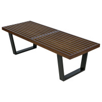 LeisureMod NB48DW Mid-Century Inwood Platform Bench - 4 Feet