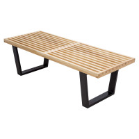 LeisureMod NB48NW Mid-Century Inwood Platform Bench - 4 Feet