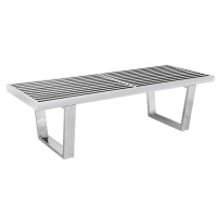 LeisureMod NB48SS Mid-Century Inwood Platform Bench - 4 Feet