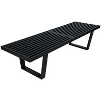 LeisureMod NB60BL Mid-Century Inwood Platform Bench - 5 Feet