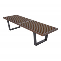 LeisureMod NB60DW Mid-Century Inwood Platform Bench - 5 Feet