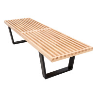 LeisureMod NB60NW Mid-Century Inwood Platform Bench - 5 Feet