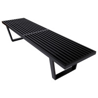 LeisureMod NB72BL Mid-Century Inwood Platform Bench - 6 Feet