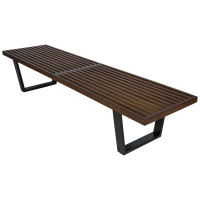 LeisureMod NB72DW Mid-Century Inwood Platform Bench - 6 Feet