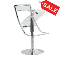 LeisureMod NBC16CL Napoli Transparent Acrylic Bar/Counter Stool