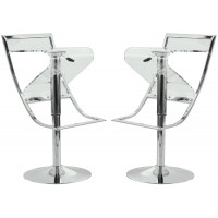 LeisureMod NBC16CL2 Napoli Transparent Acrylic Bar/Counter Stool, Set of 2