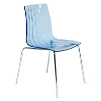 LeisureMod RP20TBU Ralph Dining Chair in Transparent Blue