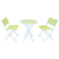 LeisureMod SCT19G Outdoor Bistro Folding Table Chairs Set