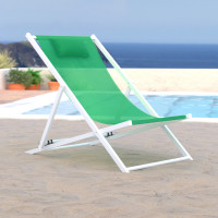 LeisureMod SLC22G Sunset Outdoor Sling Lounge Chair With Headrest