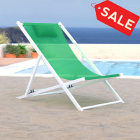 LeisureMod SLC22G Sunset Outdoor Sling Lounge Chair With Headrest
