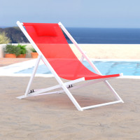 LeisureMod SLC22R Sunset Outoor Sling Lounge Chair With Headrest