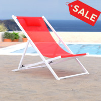 LeisureMod SLC22R Sunset Outoor Sling Lounge Chair With Headrest