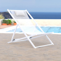 LeisureMod SLC22W Sunset Outoor Sling Lounge Chair With Headrest