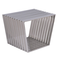 LeisureMod TZB21SS Modern Stainless Steel Trapezium Bench